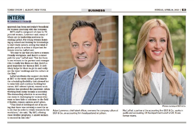 BST Internship Program in the Times Union